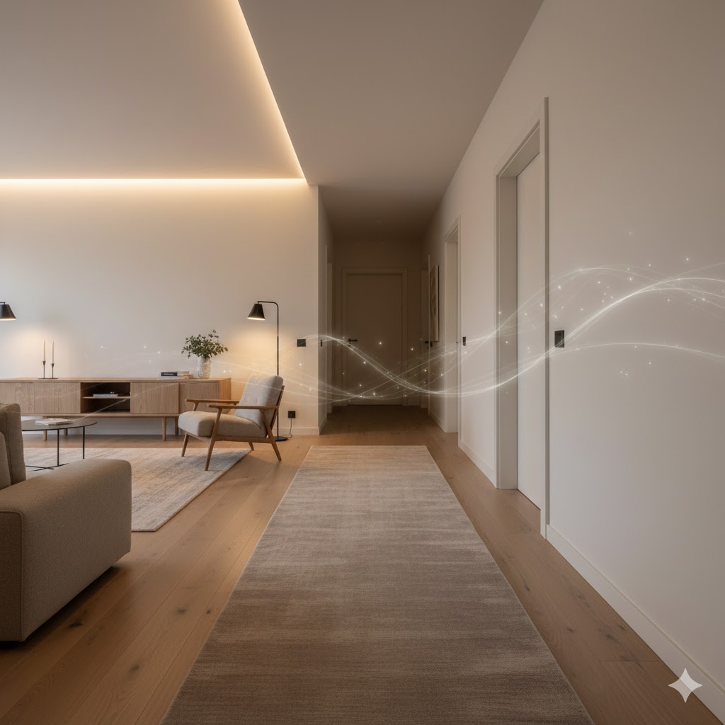 Chi precisa circular: espaços livres e luz bem pensada tornam a casa mais leve.