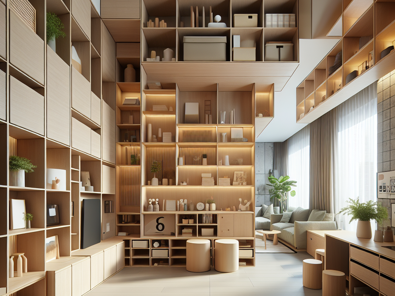 Soluções de armazenamento inteligente em apartamento moderno