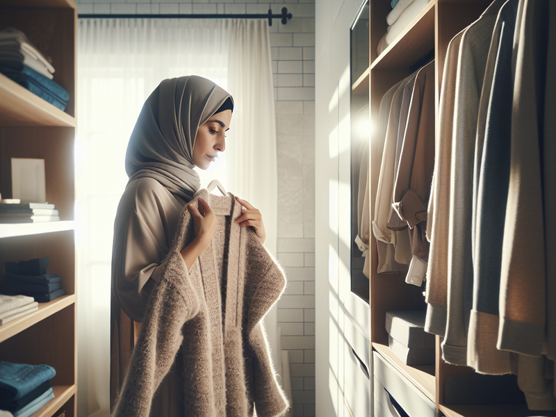 Pessoa organizando armário