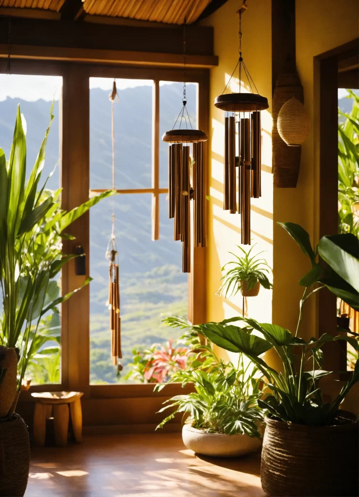 A palavra Feng Shui significa “vento e água”. Elementos que evocam movimento, como sinos dos ventos, simbolizam o fluxo natural da energia nos ambientes.