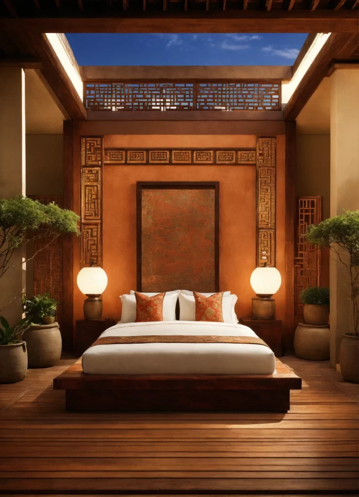 Exemplo de quarto harmonizado com princípios do Feng Shui tradicional.