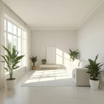 Sala de estar harmonizada com técnicas de Feng Shui para iniciantes.