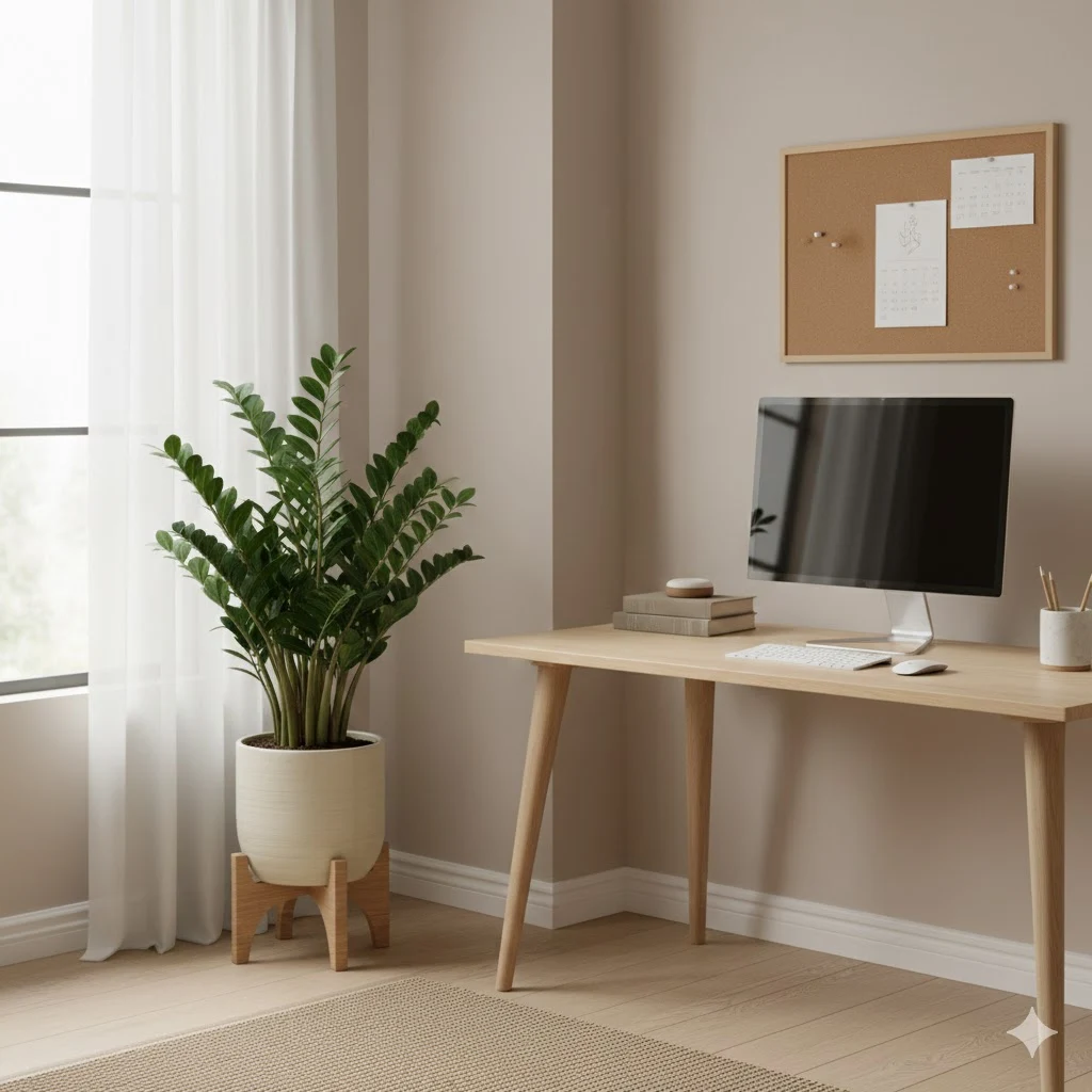 zamioculca no home office feng shui para crescimento profissional