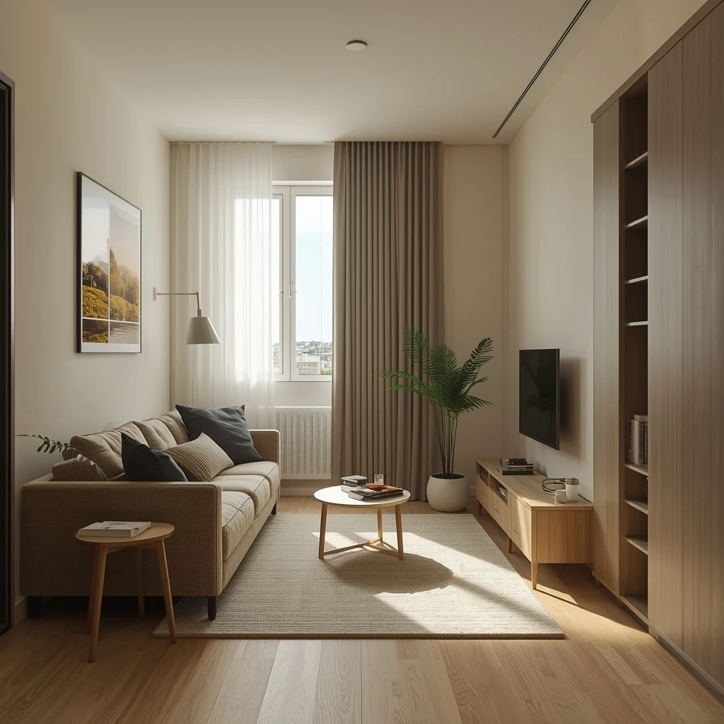 layout de apartamento pequeno organizado com princípios de feng shui