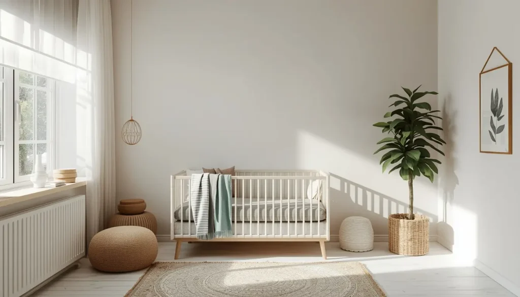 quarto de bebê feng shui com ambiente acolhedor e cores suaves