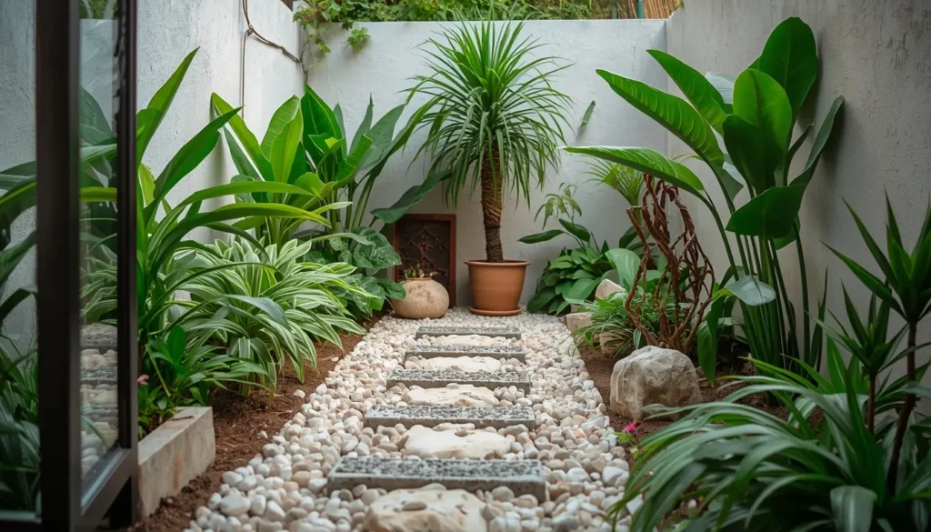 feng shui no jardim com plantas e energia positiva